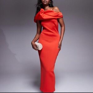 ASOS Vibrant Red One Shoulder Dress